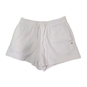 Fabletics Ribbed Shorts Egret Crinkle Knit High Waisted Casual Women's Medium